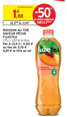 Boisson au thé saveur pêche FuzeTea