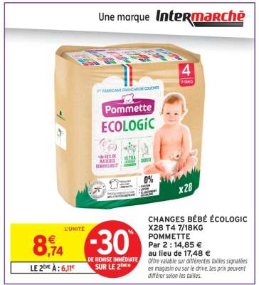 CHANGES BÉBÉ ÉCOLOGIC X28 T4 7/18KG POMMETTE