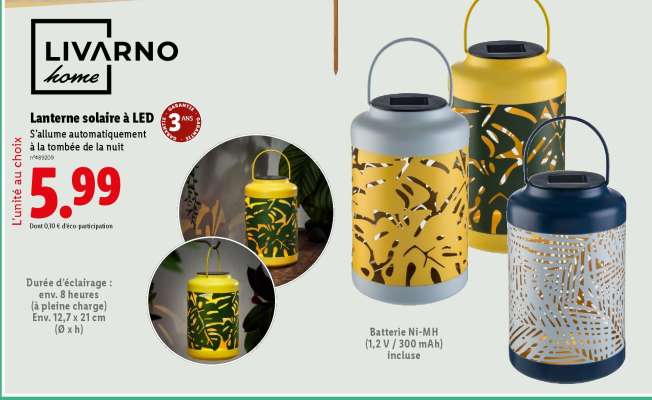 LIVARNO home Lanterne solaire à LED