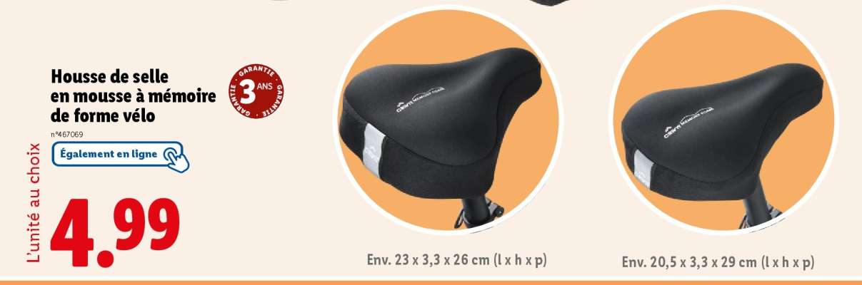 Housse de selle en mousse à mémoire de forme vélo