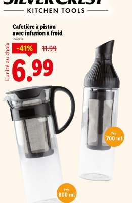 Cafetière à piston avec infusion à froid