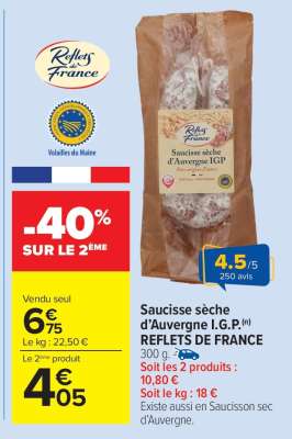 Saucisse sèche d’Auvergne I.G.P.