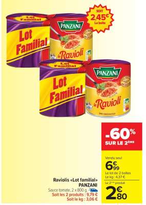 Raviolis 'Lot Familial' PANZANI