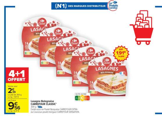 LASAGNE BOLOGNAISE CARREFOUR CLASSIC