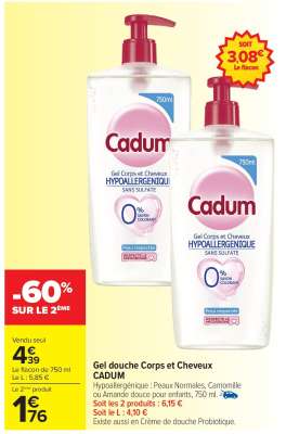 Gel douche Corps et Cheveux CADUM