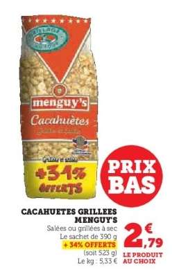 CACAHUETES GRILLEES MENGUY'S