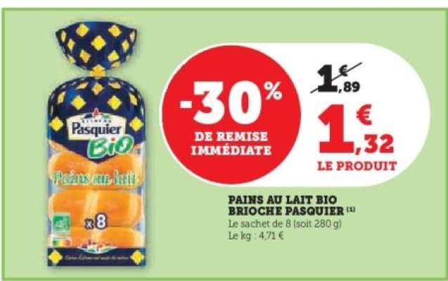 Pains au Lait Bio Brioche Pasquier