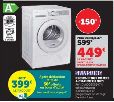 Sèche-linge Pompe à Chaleur 8 KG