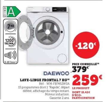 Lave-linge frontal 7 kg