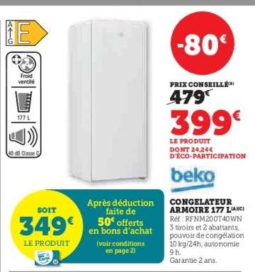 Congélateur Armoire 177 L