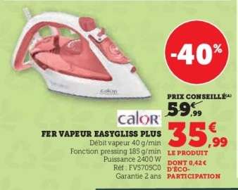Fer Vapeur Easygliss Plus