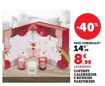 Coffret Calendrier 5 Bougies Parfumées