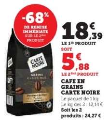 CAFE EN GRAINS CARTE NOIRE
