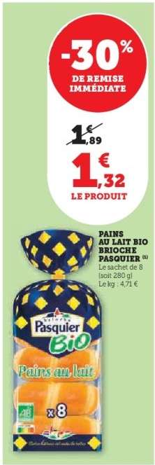 Pains au Lait Bio Brioche Pasquier