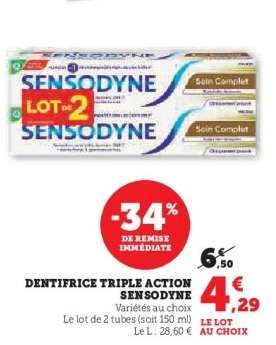 Dentifrice Triple Action Sensodyne