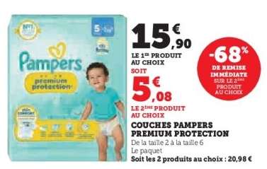 Couches Pampers Premium Protection