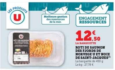 ROTI DE SAUMON DES FJORDS DE NORVEGE U ET NOIX DE SAINT-JACQUES