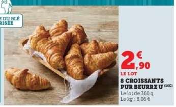 8 Croissants Pur Beurre U
