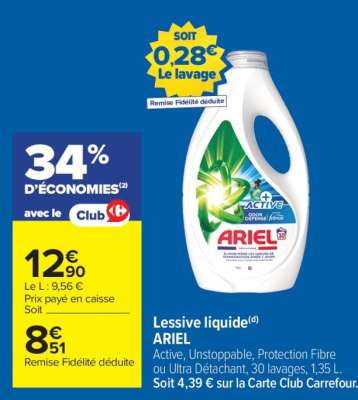 LESSIVE LIQUIDE "ARIEL"