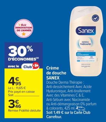 Crème de douche SANEX