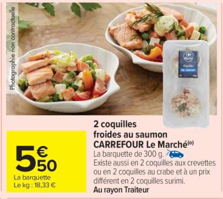 2 coquilles froides au saumon