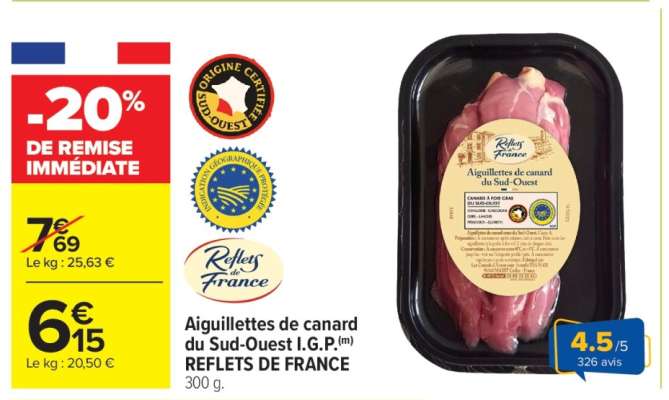 Aiguillettes de canard du Sud-Ouest I.G.P.(m) REFLETS DE FRANCE