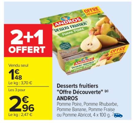 Desserts fruitiers "Offre Découverte" ANDROS
