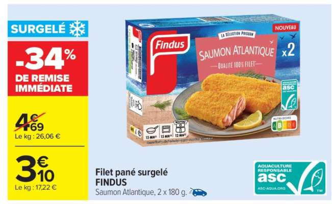 Filet pané surgelé FINDUS