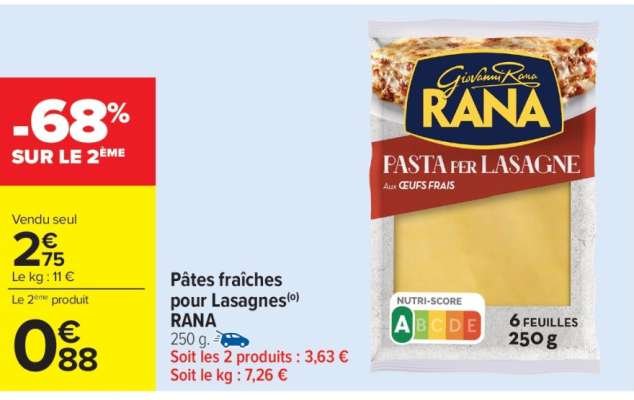 Pâtes fraîches pour Lasagnes RANA
