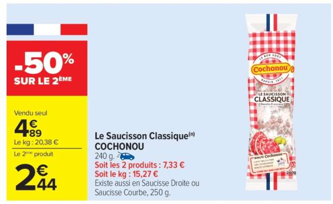 Le Saucisson Classique COCHONOU