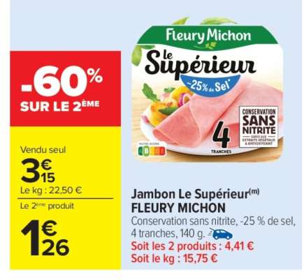 Jambon Le Superieur Fleury Michon
