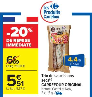 Trio de saucissons secs