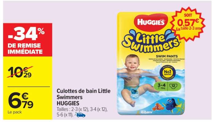 Culottes de bain Little Swimmers HUGGIES