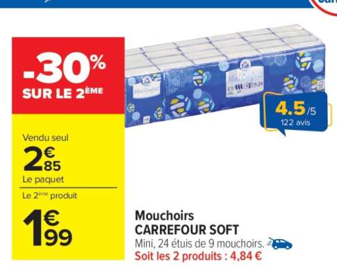 Mouchoirs CARREFOUR SOFT