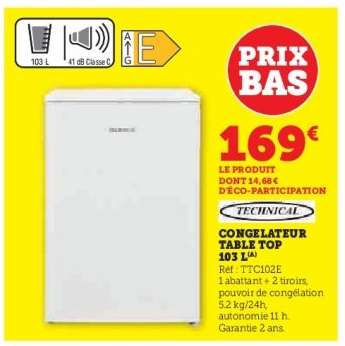CONGELATEUR TABLE TOP 103 L