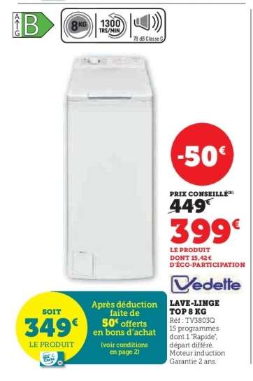 Lave-linge Top 8 kg