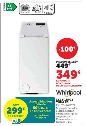 Lave-linge Top 6 kg