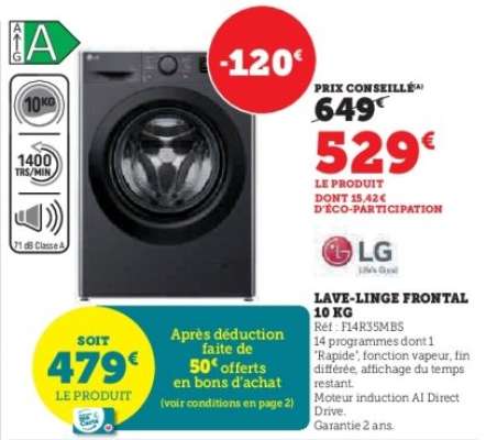 Lave-linge frontal 10 kg