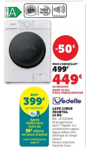 Lave-linge Frontal 12 kg