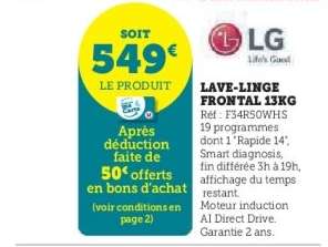 Lave-linge frontal 13kg