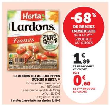 Lardons ou Allumettes Fumés Herta