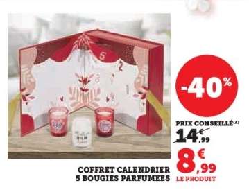 Coffret Calendrier 5 Bougies Parfumées