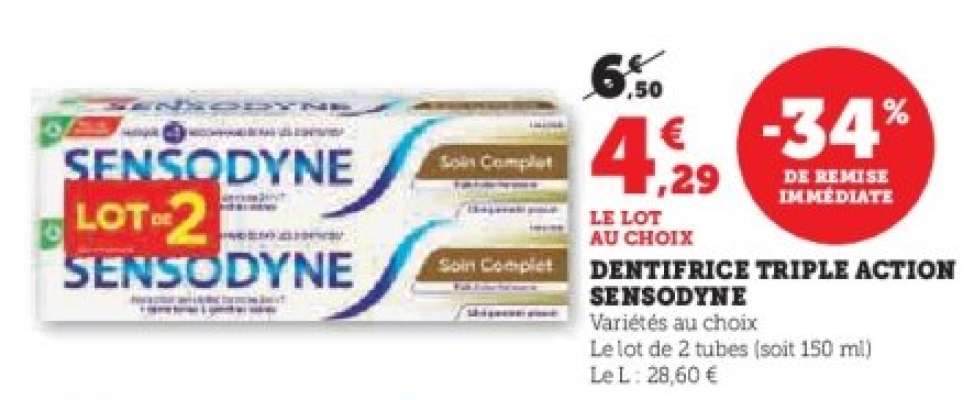 Dentifrice Triple Action Sensodyne