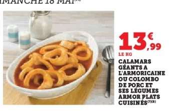 Calamars Géants à l'Armoricaine ou Colombo de Porc et ses Légumes