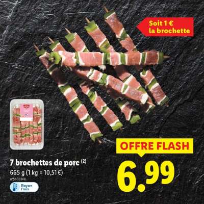 7 brochettes de porc
