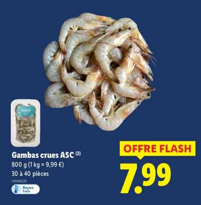 Gambas crues ASC