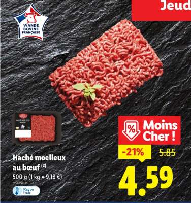 Haché moelleux au bœuf