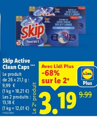 Skip Active Clean Caps