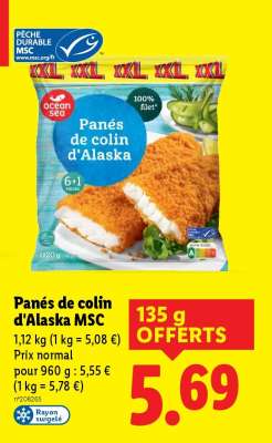 Panés de colin d'Alaska MSC