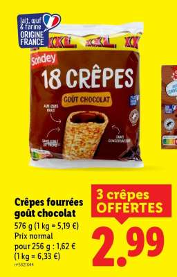 Crêpes fourrées goût chocolat